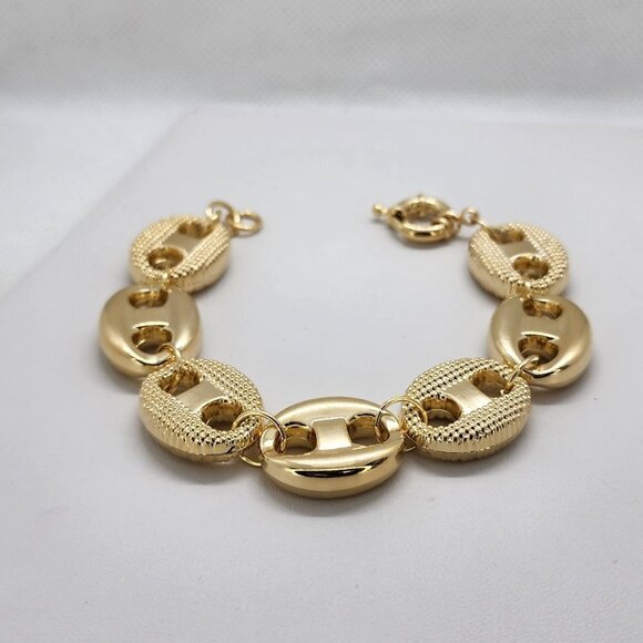 Brand New Bazilian 18k Gold Filled Mariner Link Bracelet - Picture 3 of 4
